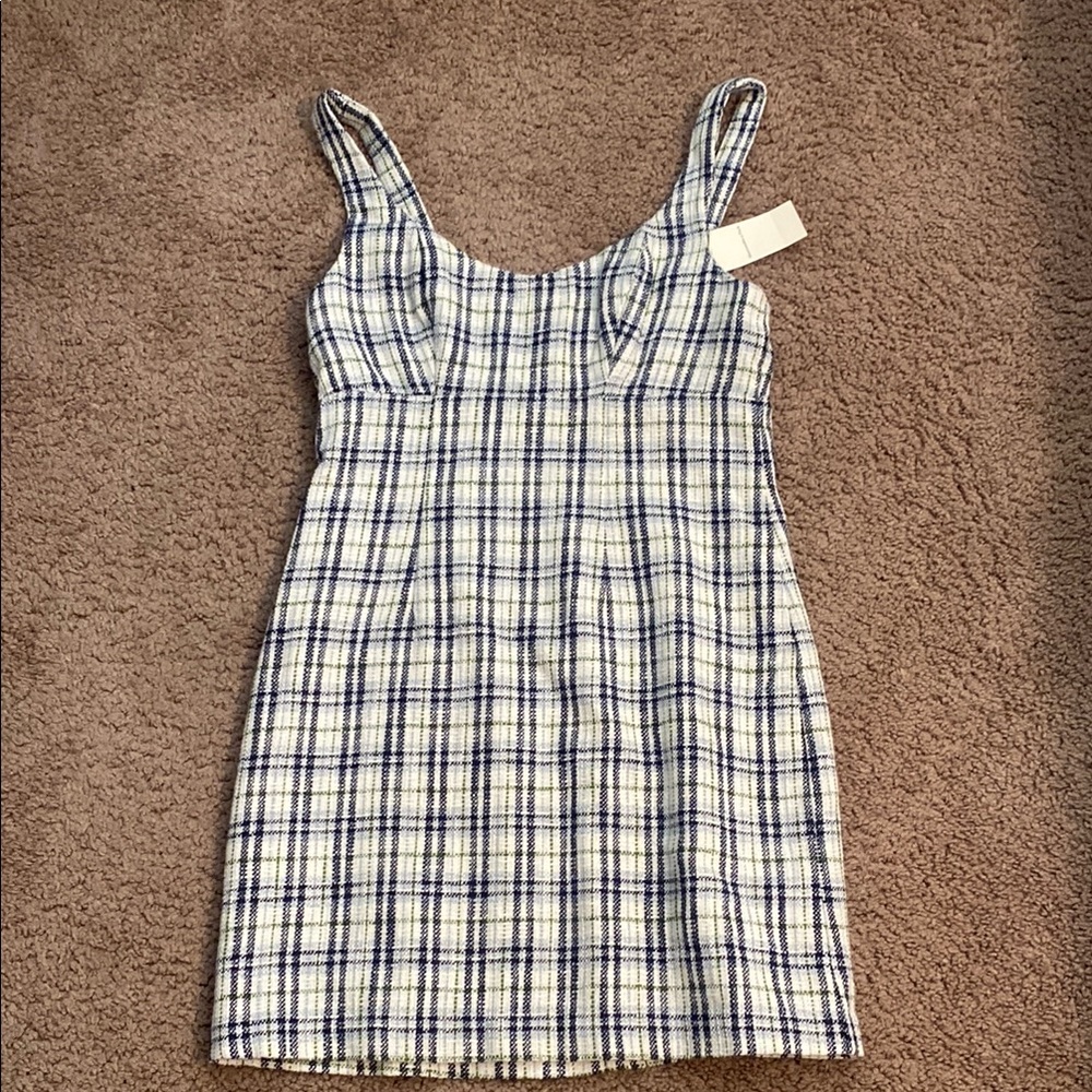 Abercrombie & Fitch Blue and White Sheath Midi Dress